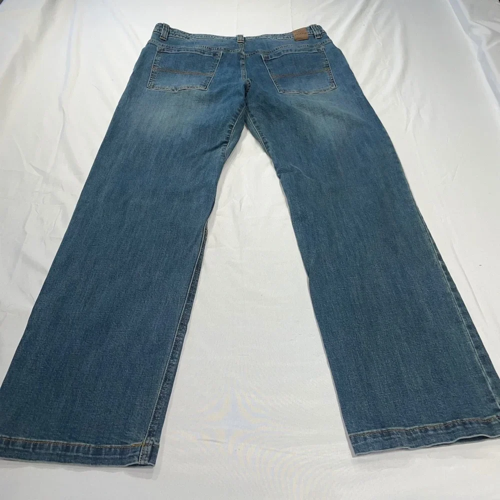 Prana Axiom Jeans Mens 36x32 Blue Organic Cotton Stretch Denim Straight Leg